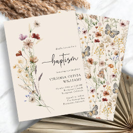 Invitación Flores Silvestres del Bautismo