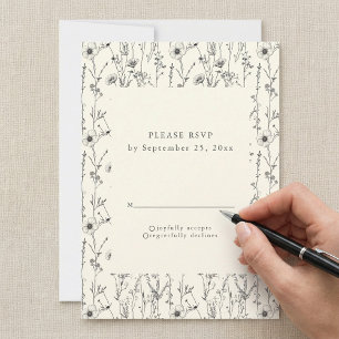 Invitación Flores silvestres del jardín otoñal Delicate tarje