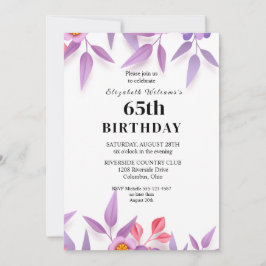 Invitación Flores silvestres: Delicada fiesta de cumpleaños n