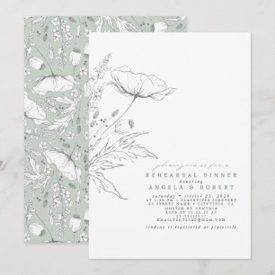 Invitación Flores silvestres dibujadas a mano Elegante ensayo