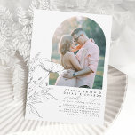 Invitación Flores silvestres Dibujo de lápiz Elegante foto de<br><div class="desc">Esta elegante invitación a la boda es perfecta para una pareja que quiera darle a sus invitados un cálido ambiente romántico. El aspecto de las flores silvestres dibujadas a mano es muy elegante, aunque original y natural. Un diseño limpio y sencillo está diseñado para centrar toda la atención en tu...</div>