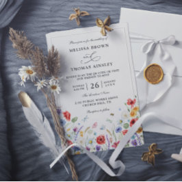 Invitación Flores silvestres elegante moderno presupuesto cód