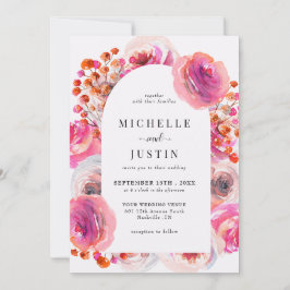 Invitación Flores silvestres elegantes | Boda de fotos ruso