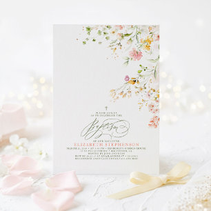 Invitación Flores silvestres elegantes de pradera de verano B