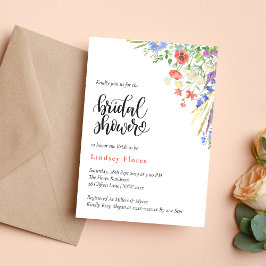 Invitación Flores Silvestres Elegantes de Pradera de Verano p