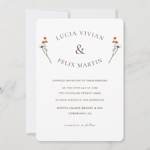 Invitación Flores Silvestres Elegantes De Presupuesto Todo En