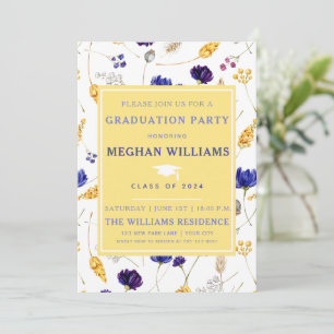 Invitación Flores silvestres elegantes de verano - Graduación