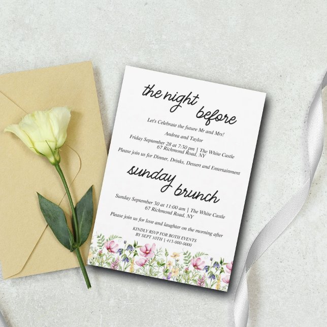 Invitación Flores silvestres ensayando cena y brunch dominica (Subido por el creador)