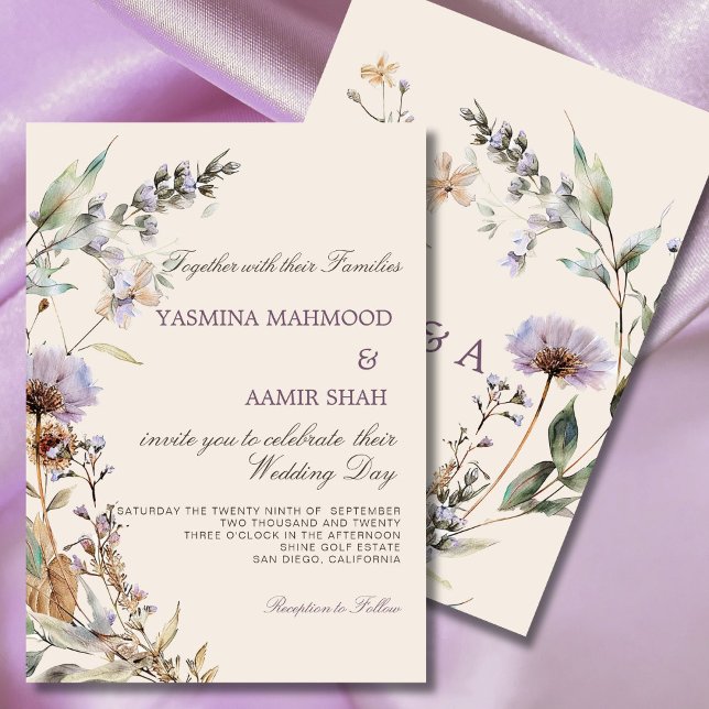 Invitación Flores silvestres Floral Boda moderno (Subido por el creador)