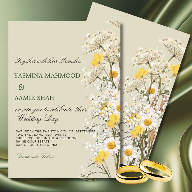 Invitación Flores silvestres Floral Sage Boda moderno (Subido por el creador)