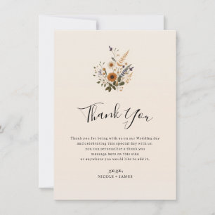 Invitación Flores Silvestres Floral Vintage Bohemio Gracias