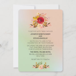 Invitación Flores silvestres florales de bonito en Boda acuar