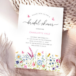 Invitación Flores silvestres florales duchas de novias