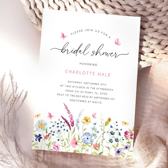 Invitación Flores silvestres florales duchas de novias (Subido por el creador)