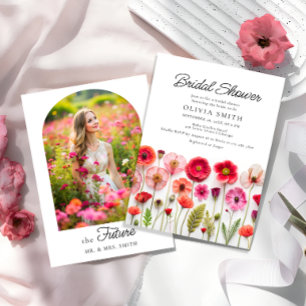 Invitación Flores silvestres florales Foto ducha de novia