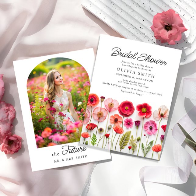 Invitación Flores silvestres florales Foto ducha de novia (Subido por el creador)