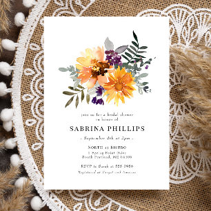 Invitación Flores silvestres giratorias flores moradas amaril