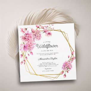 Invitación Flores silvestres Gold Geometría Primavera Beber D