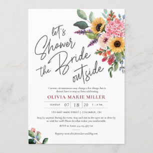 Invitación Flores Silvestres Impulsadas Por Una Ducha Bridal