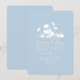 Invitación Flores silvestres Ink Cornflower Blue