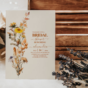 Invitación Flores silvestres Jardín botánico Ducha de novia