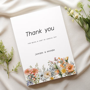 Invitación Flores silvestres jardín botánico floral Gracias