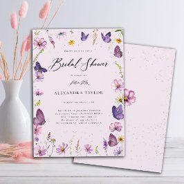 Invitación Flores silvestres mariposas Boho Garden Ducha de n