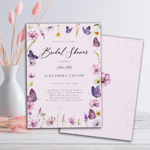 Invitación Flores silvestres mariposas Boho Garden Ducha de n