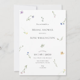 Invitación Flores silvestres minimalista elegante ducha de no