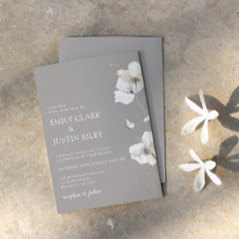 Invitación Flores silvestres modernas acuarela Boda beige