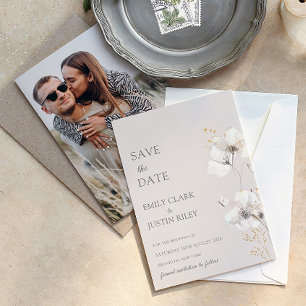 Invitación Flores silvestres modernas acuarelas Foto de Save