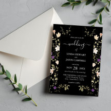 Flores Silvestres Negras Elegantes Boda Floral