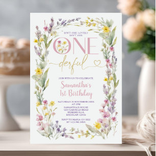 Invitación Flores silvestres no es maravillosa el primer cump