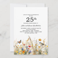 Flores silvestres pájaros mariposas 25 aniversario