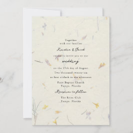 Invitación Flores silvestres Papel floral Boda digital modern