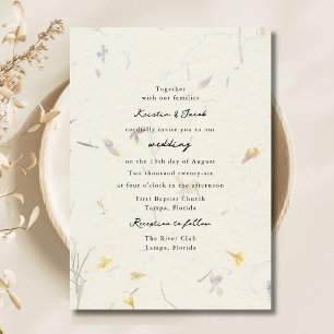 Invitación Flores silvestres Papel floral Boda digital modern