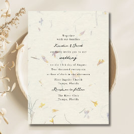 Invitación Flores Silvestres Papel Floral Moderno Boda Digita