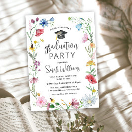 Invitación Flores Silvestres para Fiesta de Graduación