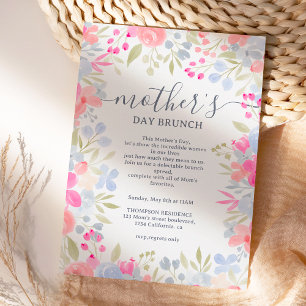 Invitación Flores silvestres pastel de jardín brunch materno