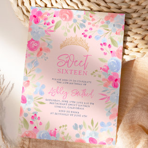 Invitación Flores silvestres pastel de jardín Hermoso cumplea
