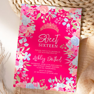 Invitación Flores silvestres pastel de jardín Hermoso cumplea