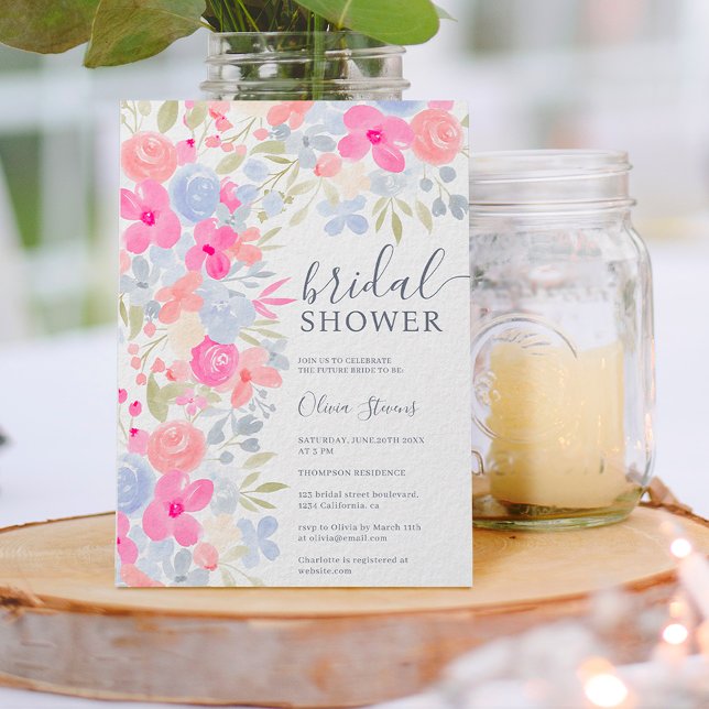 Invitación Flores silvestres pastel jardín ducha de novia (Subido por el creador)