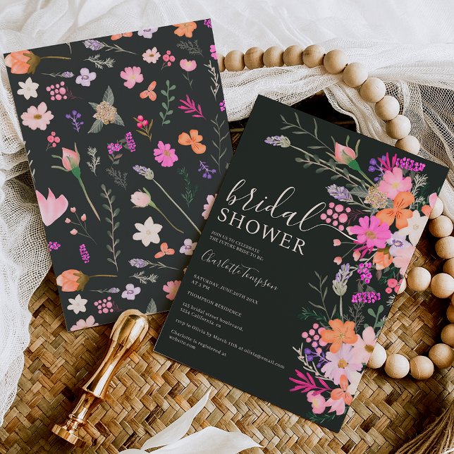 Invitación Flores silvestres pastel románticas ducha de novia (Subido por el creador)