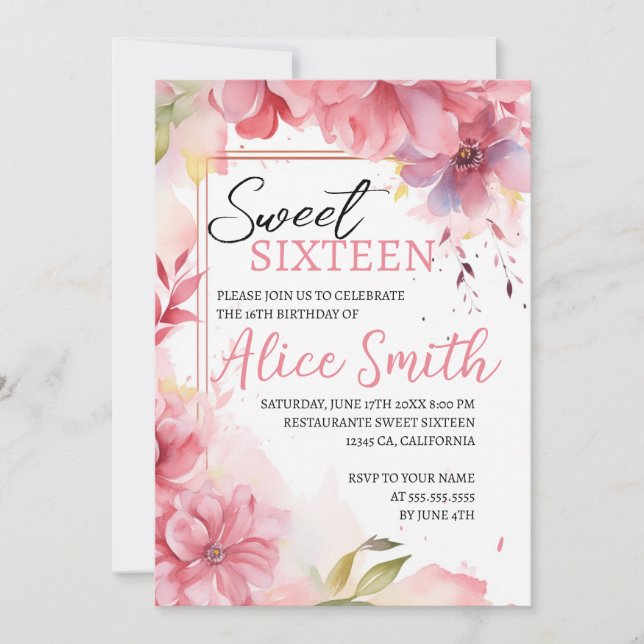 Invitación Flores silvestres pastel románticas primavera dulc (Anverso)