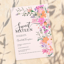 Invitación Flores silvestres pastel románticas primavera dulc