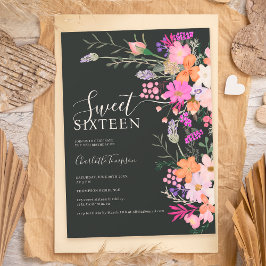Invitación Flores silvestres pastel románticas primavera dulc