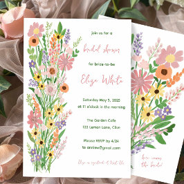 Invitación Flores silvestres Personalizado dulce pintado a ma