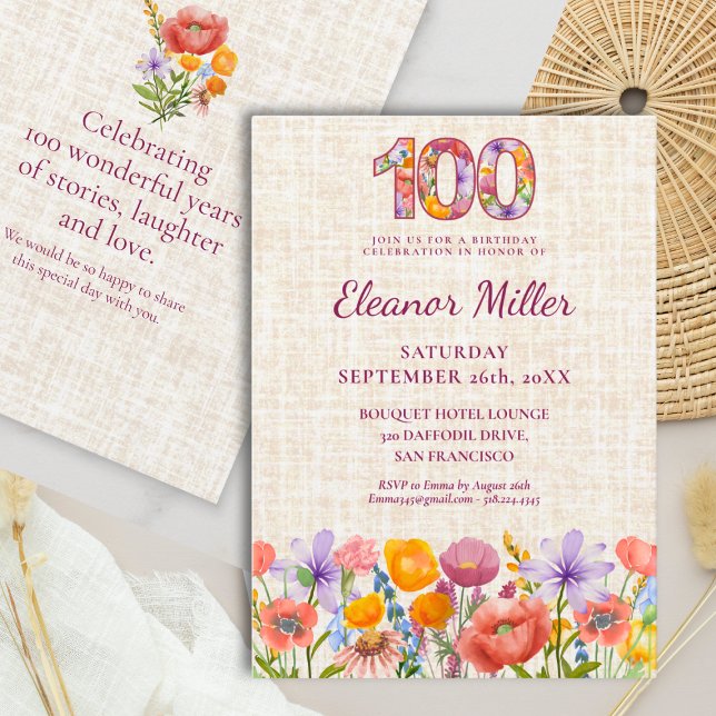 Invitación Flores silvestres por el centenario - Número flora (Subido por el creador)