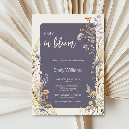 Invitación Flores silvestres pradera elegante boho bebé ducha