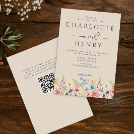 Invitación Flores silvestres presupuesto simple Código QR Bod